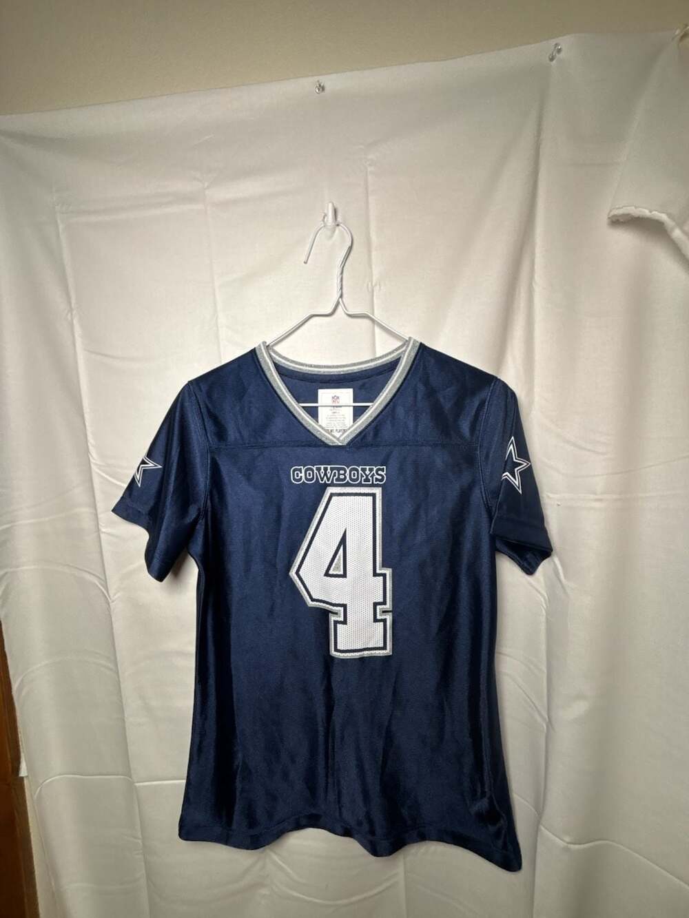 NFL Team Apparel Dallas Cowboys Dak Prescott #4 Girls Jersey Size XL 14/16 Navy